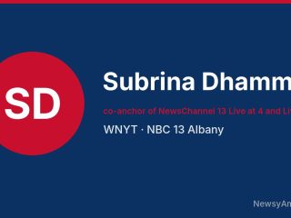 Subrina Dhammi, co-anchor of NewsChannel 13 Live at 4 and Live at 6, WNYT
