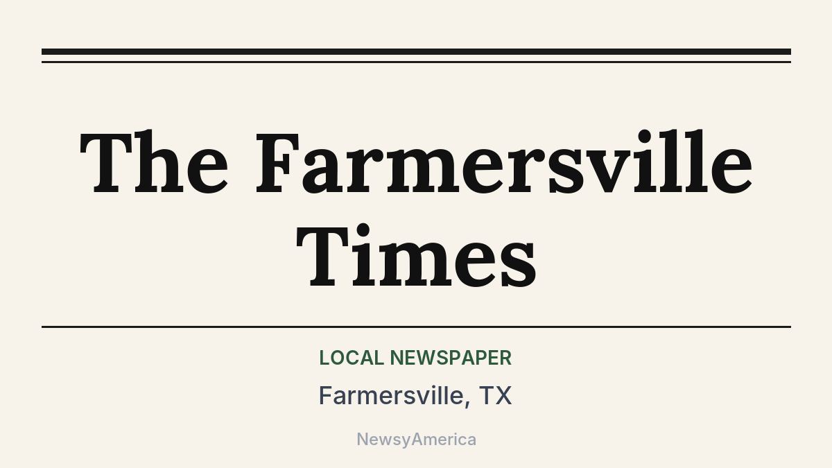 The Farmersville Times – Farmersville, TX