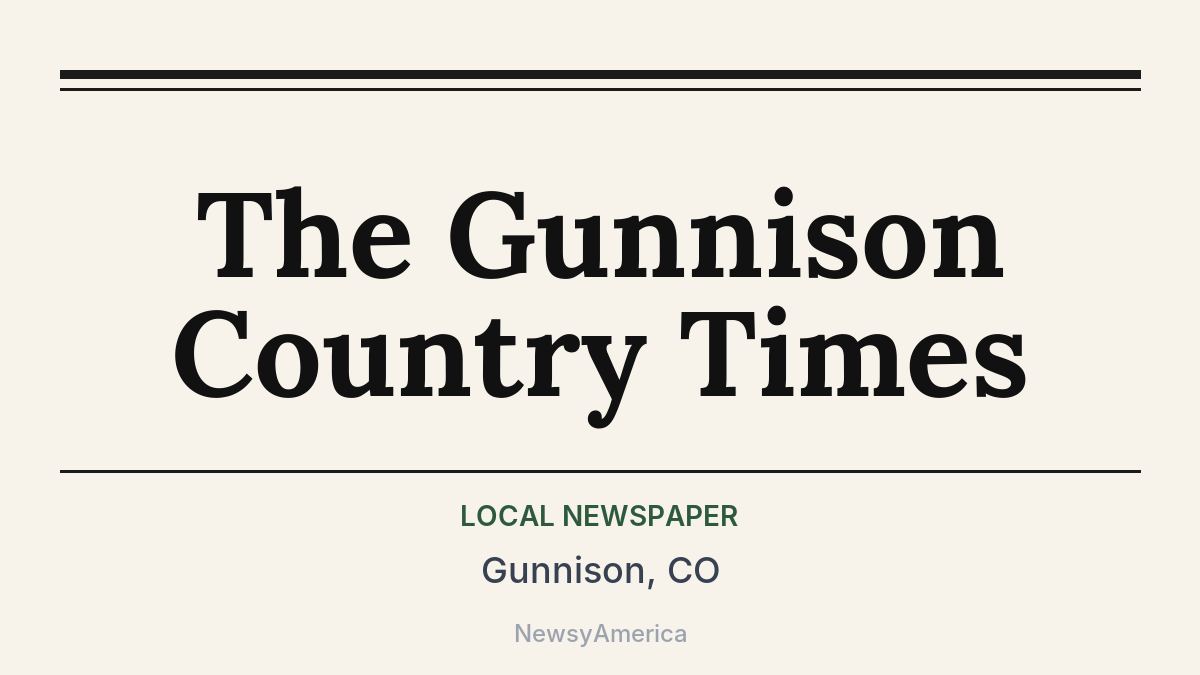 The Gunnison Country Times – Gunnison, CO