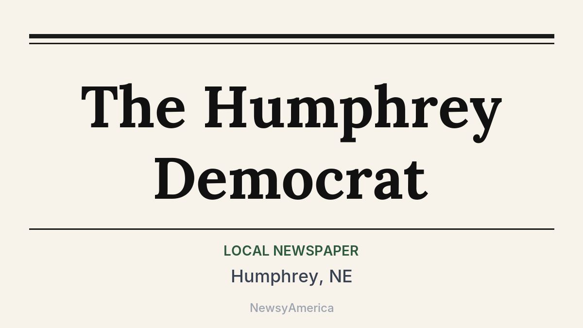 The Humphrey Democrat – Humphrey, NE
