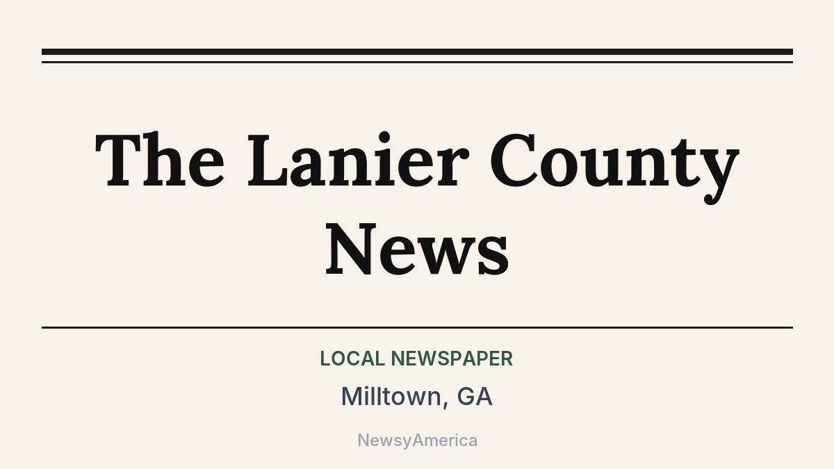 The Lanier County News – Milltown, GA