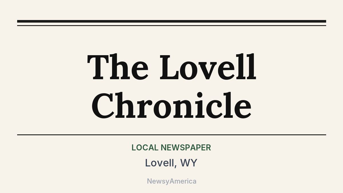 The Lovell Chronicle – Lovell, WY