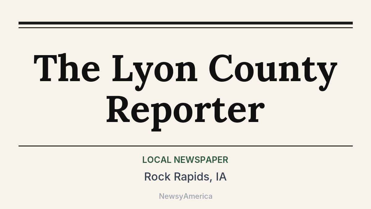 The Lyon County Reporter – Rock Rapids, IA
