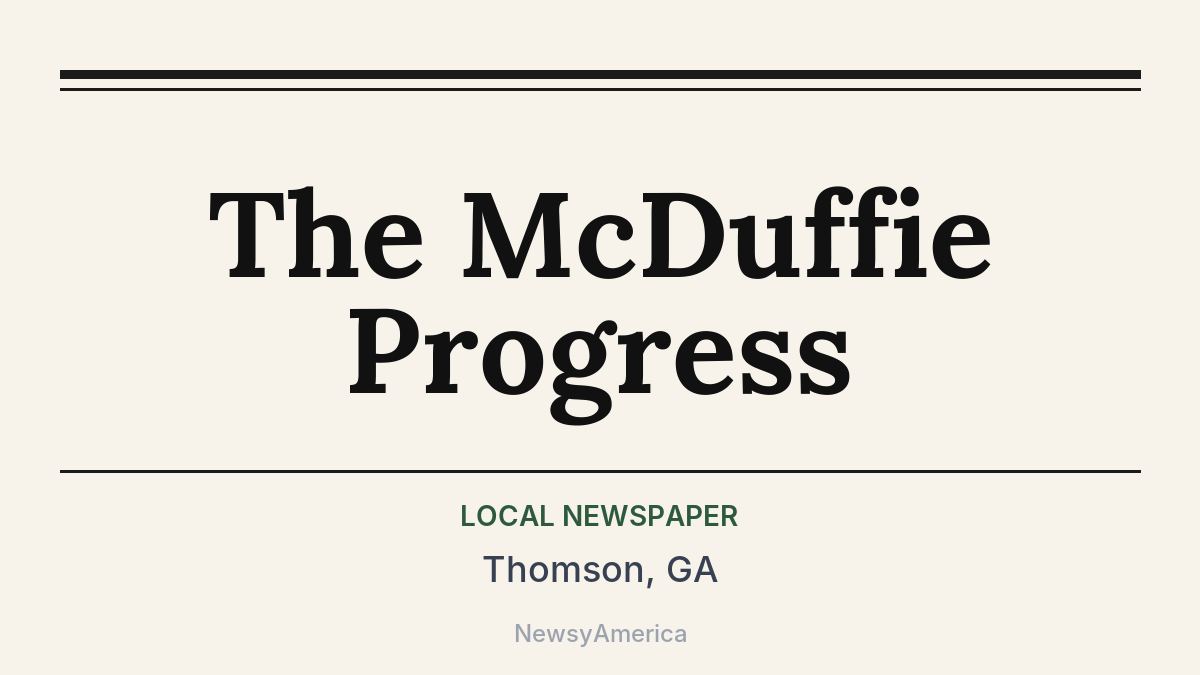 The McDuffie Progress – Thomson, GA