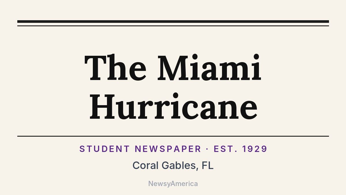 The Miami Hurricane – Coral Gables, FL