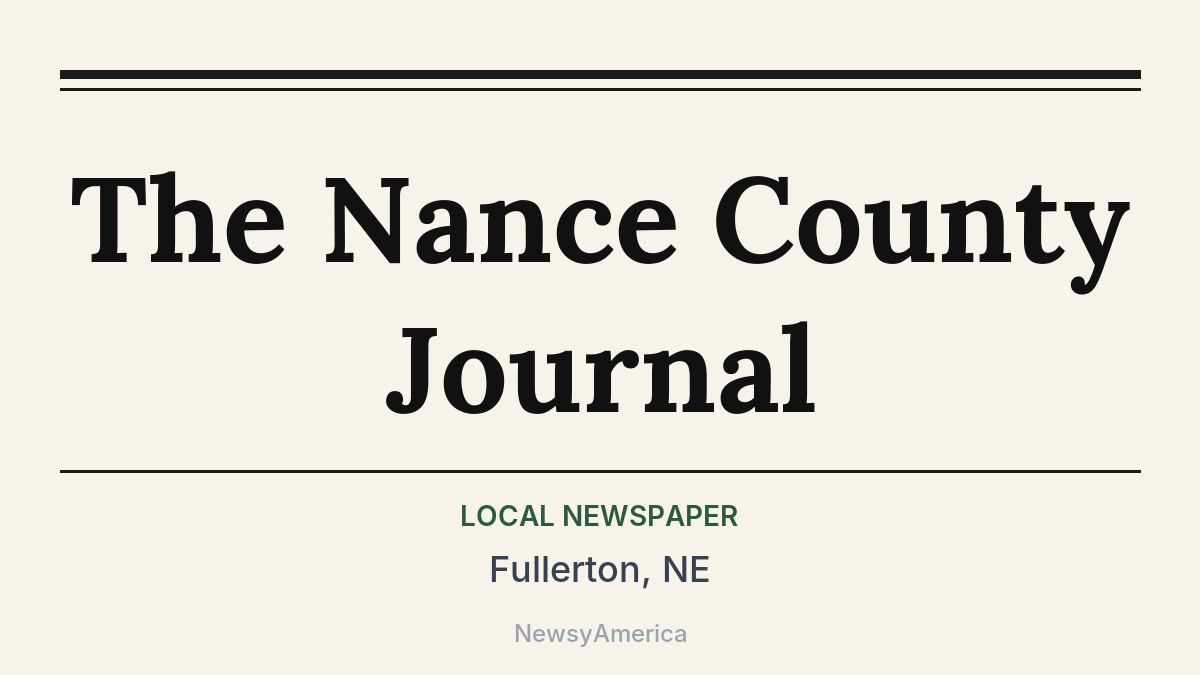 The Nance County Journal – Fullerton, NE