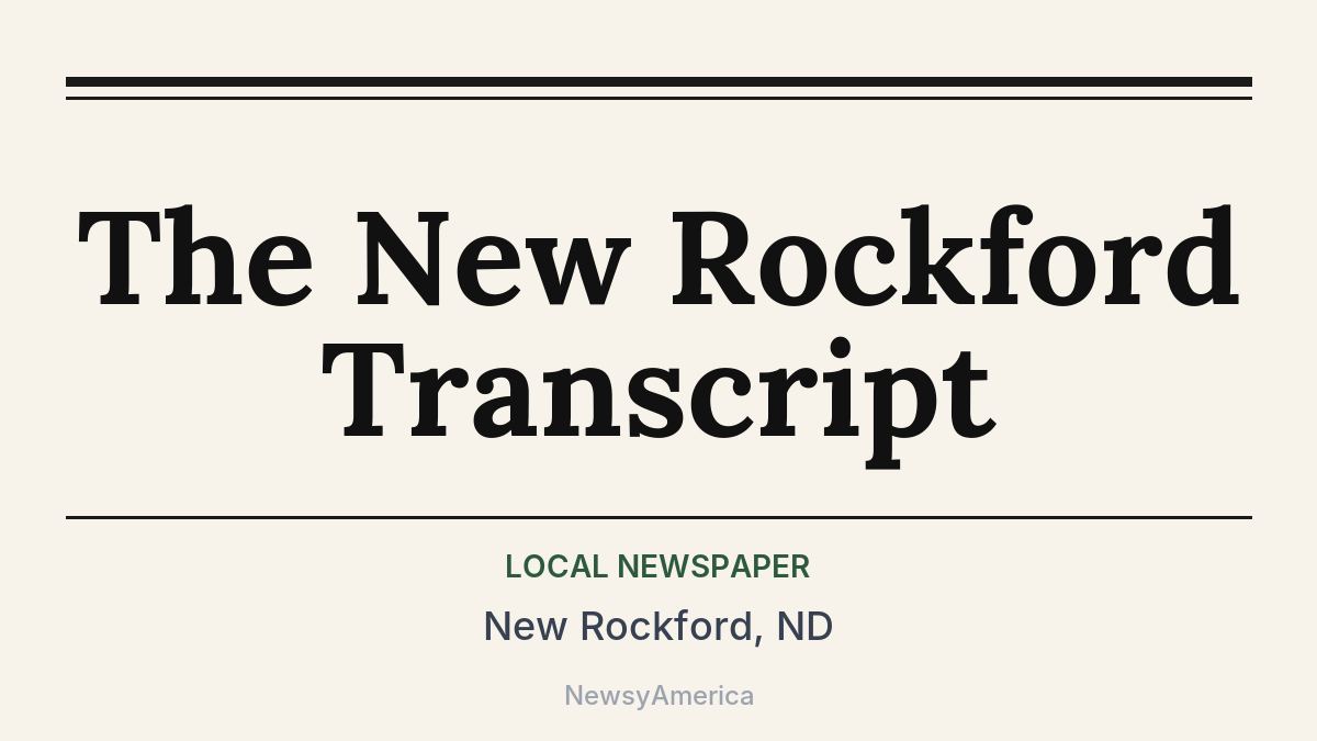 The New Rockford Transcript – New Rockford, ND