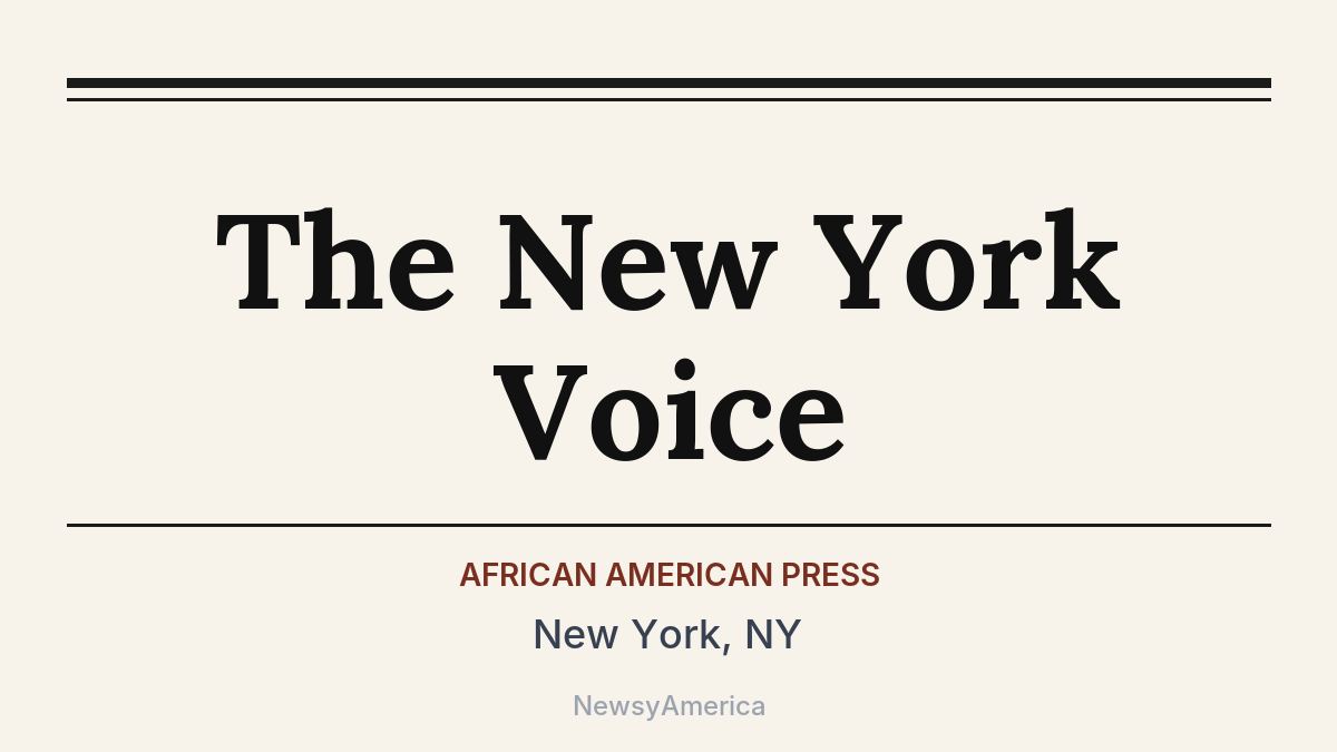 The New York Voice – New York, NY
