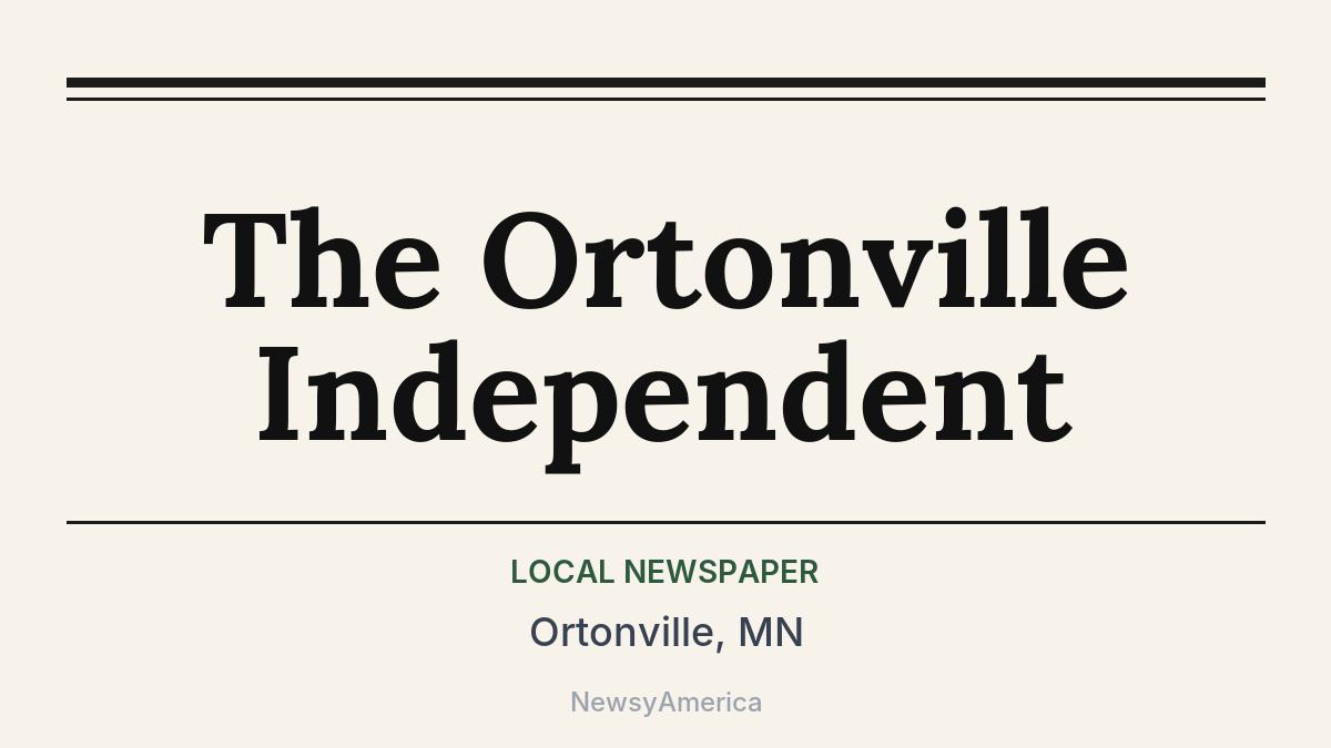 The Ortonville Independent – Ortonville, MN