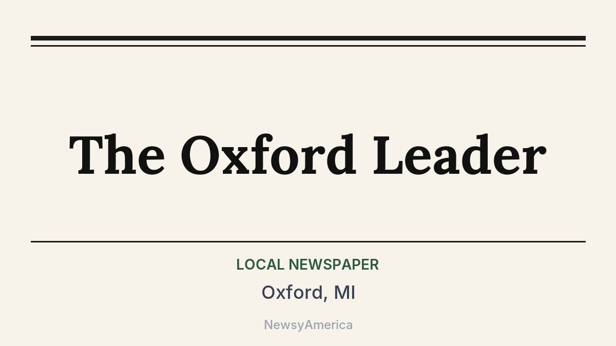 The Oxford Leader – Oxford, MI