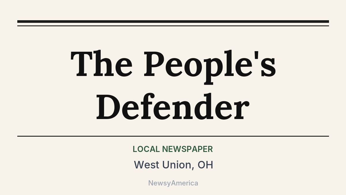 The People’s Defender – West Union, OH