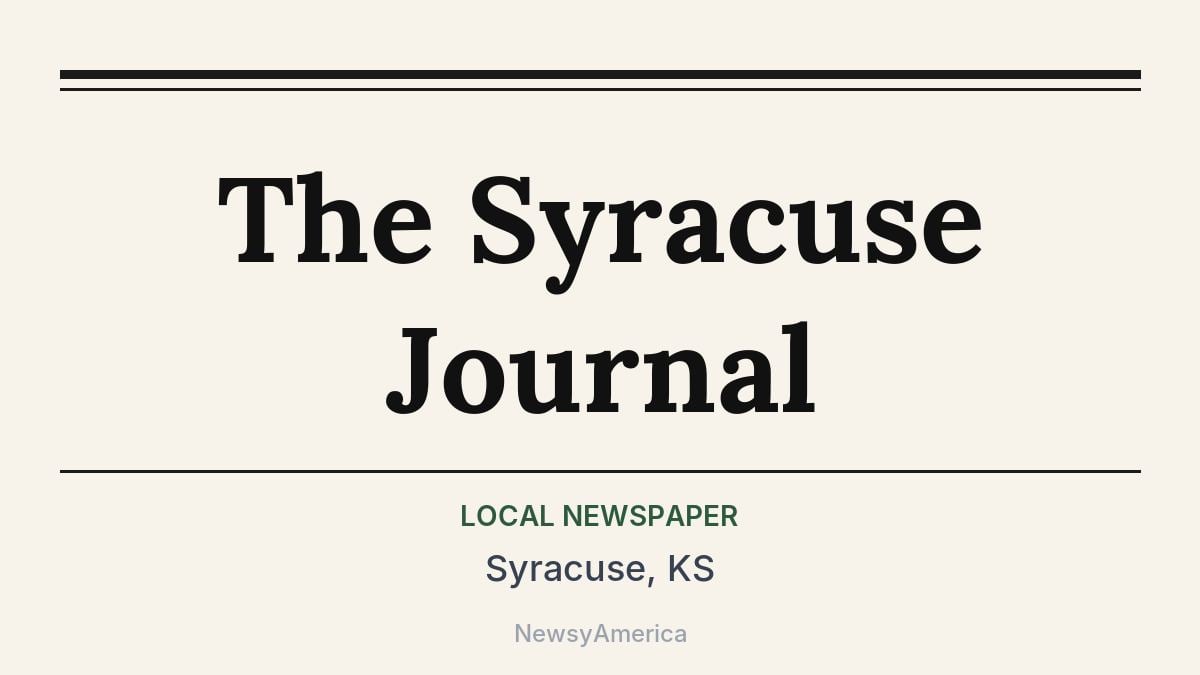 The Syracuse Journal – Syracuse, KS