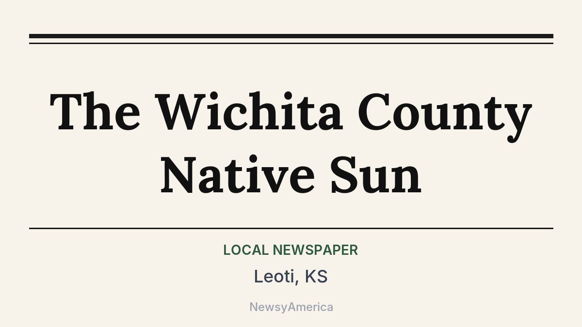 The Wichita County Native Sun – Leoti, KS