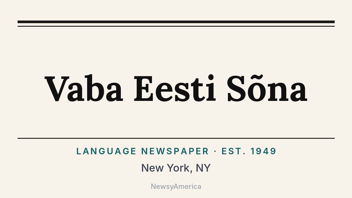 Vaba Eesti Sõna – New York, NY