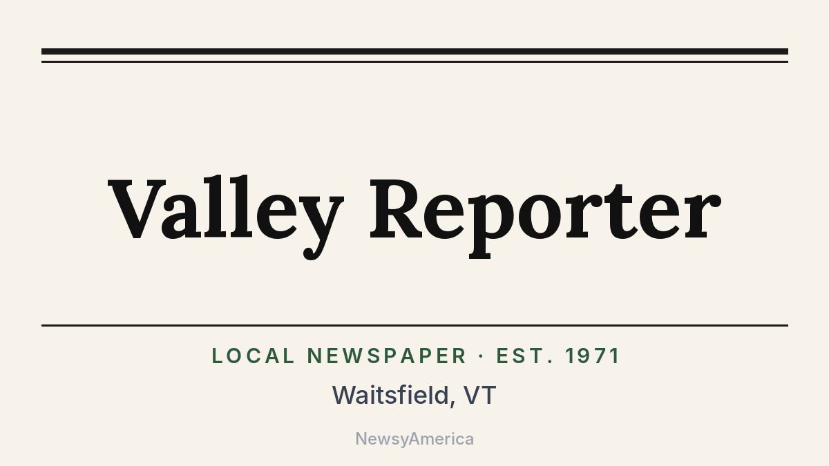 Valley Reporter – Waitsfield, VT
