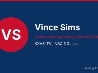 Vince Sims, weekend evening anchor and host of 5 Talk Street, KXAS-TV