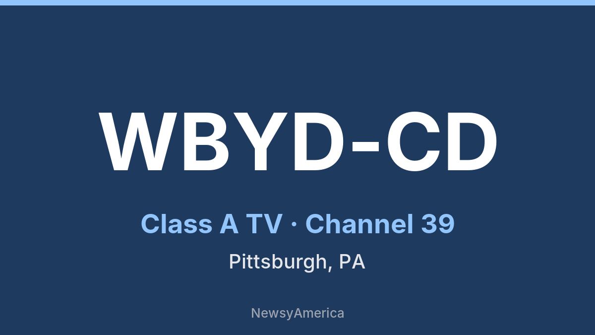 WBYD-CD – Channel 39 Pittsburgh