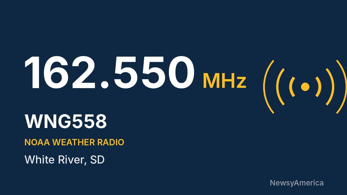 WNG558 NOAA Weather Radio 162.550 MHz – White River, SD