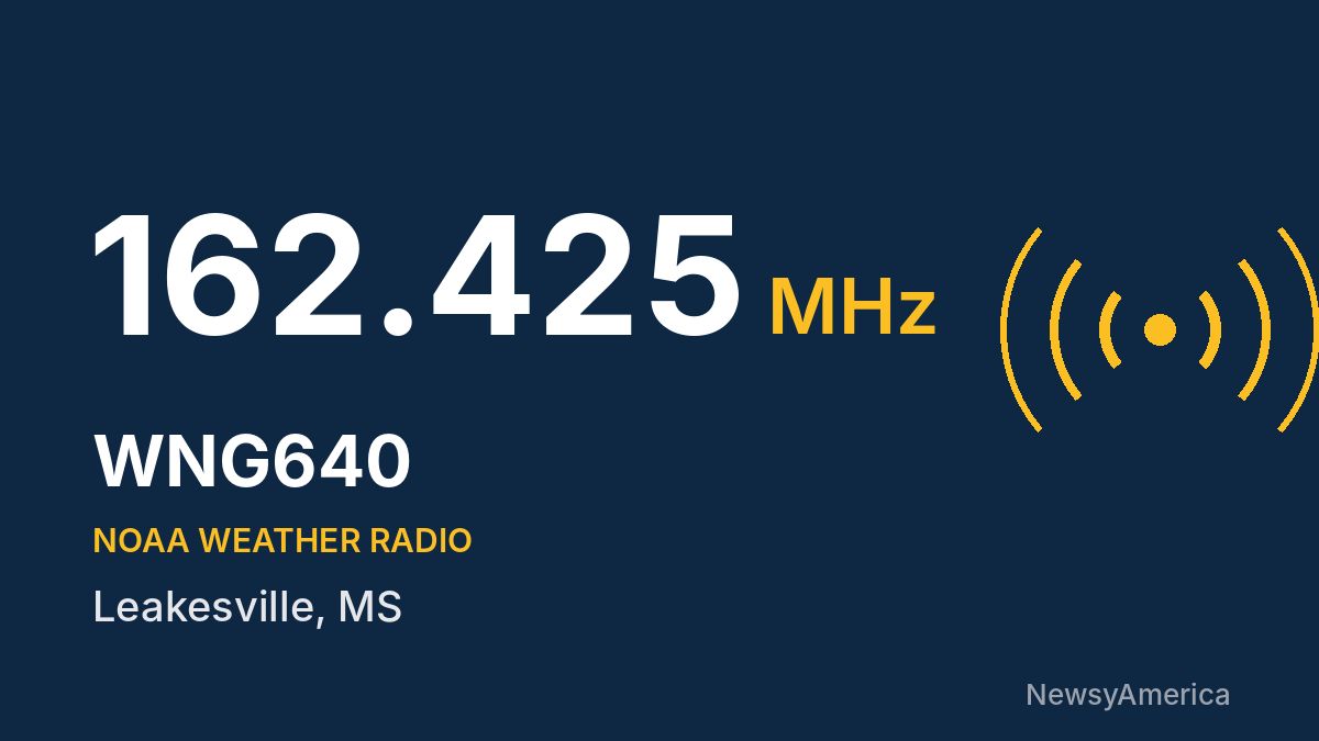 WNG640 NOAA Weather Radio 162.425 MHz – Leakesville, MS