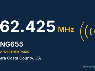 WNG655 NOAA Weather Radio 162.425 MHz, Contra Costa County, CA