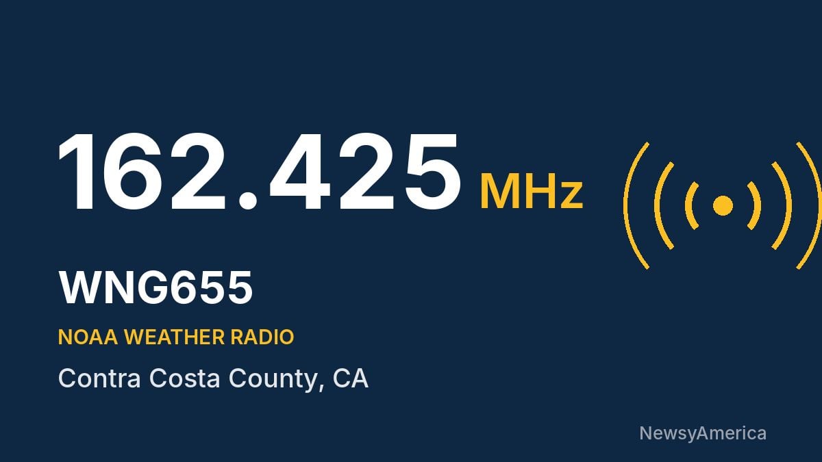WNG655 NOAA Weather Radio 162.425 MHz – Contra Costa County, CA