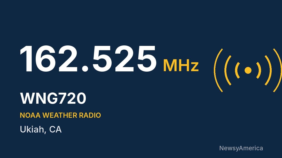 WNG720 NOAA Weather Radio 162.525 MHz – Ukiah, CA
