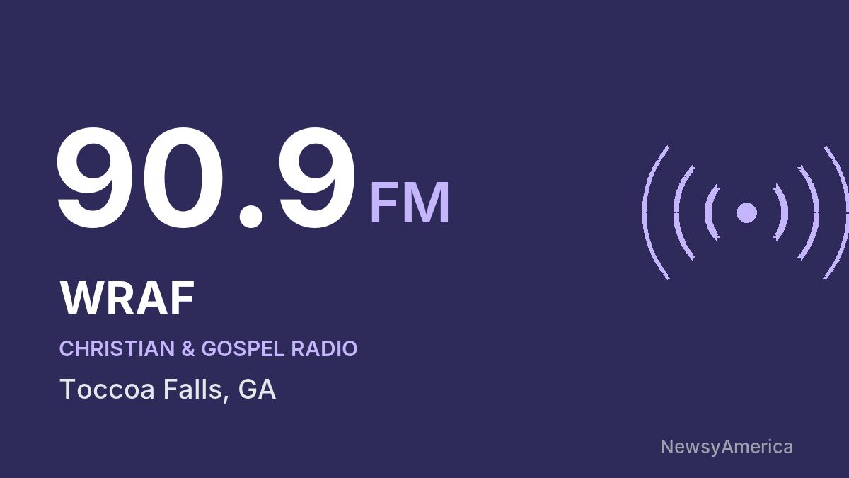 WRAF 90.9 FM – Toccoa Falls