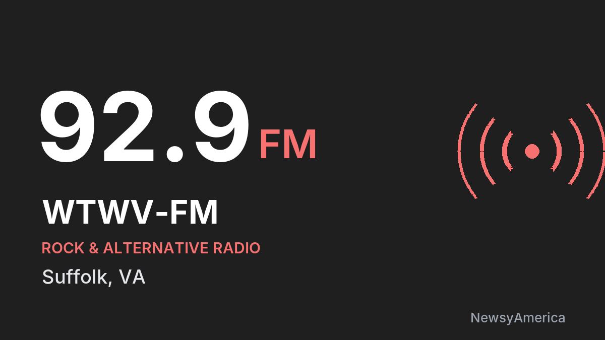 WTWV-FM 92.9 FM – Suffolk