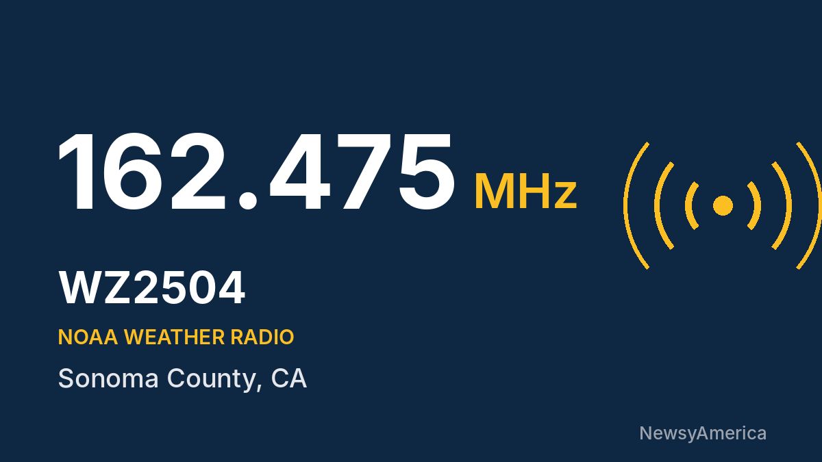 WZ2504 NOAA Weather Radio 162.475 MHz – Sonoma County, CA