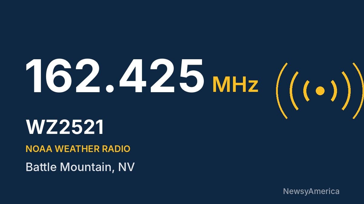 WZ2521 NOAA Weather Radio 162.425 MHz – Battle Mountain, NV