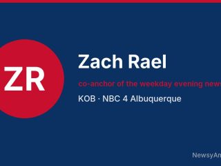 Zach Rael, co-anchor of the weekday evening newscasts, KOB